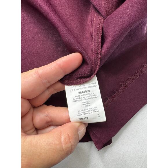 Vintage Leslie Fay Plum Jewel Tone 3 Piece Skirt Set Size 12 Petite Secretary - Picture 7 of 13